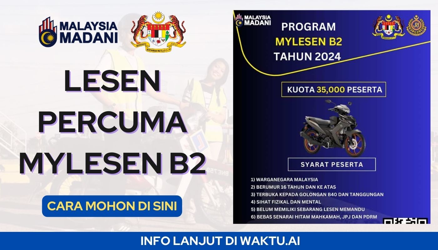 Permohonan Lesen Percuma MyLesen B2 JPJ Untuk Tahun 2024