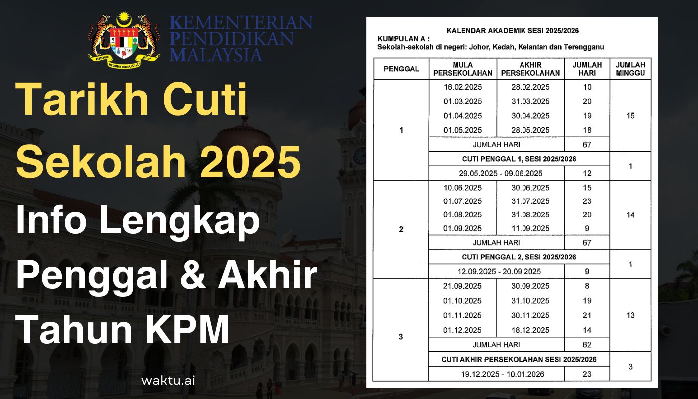 Tarikh Cuti Sekolah 2025 KPM